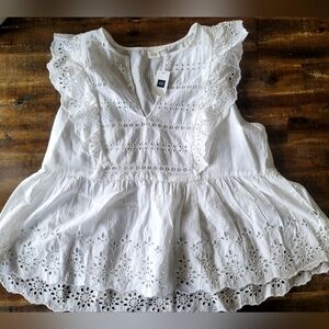 White Eyelet Lace Blouse